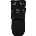 Philipp Plein Kids Calzino Nero con Strass Logo per Bambine