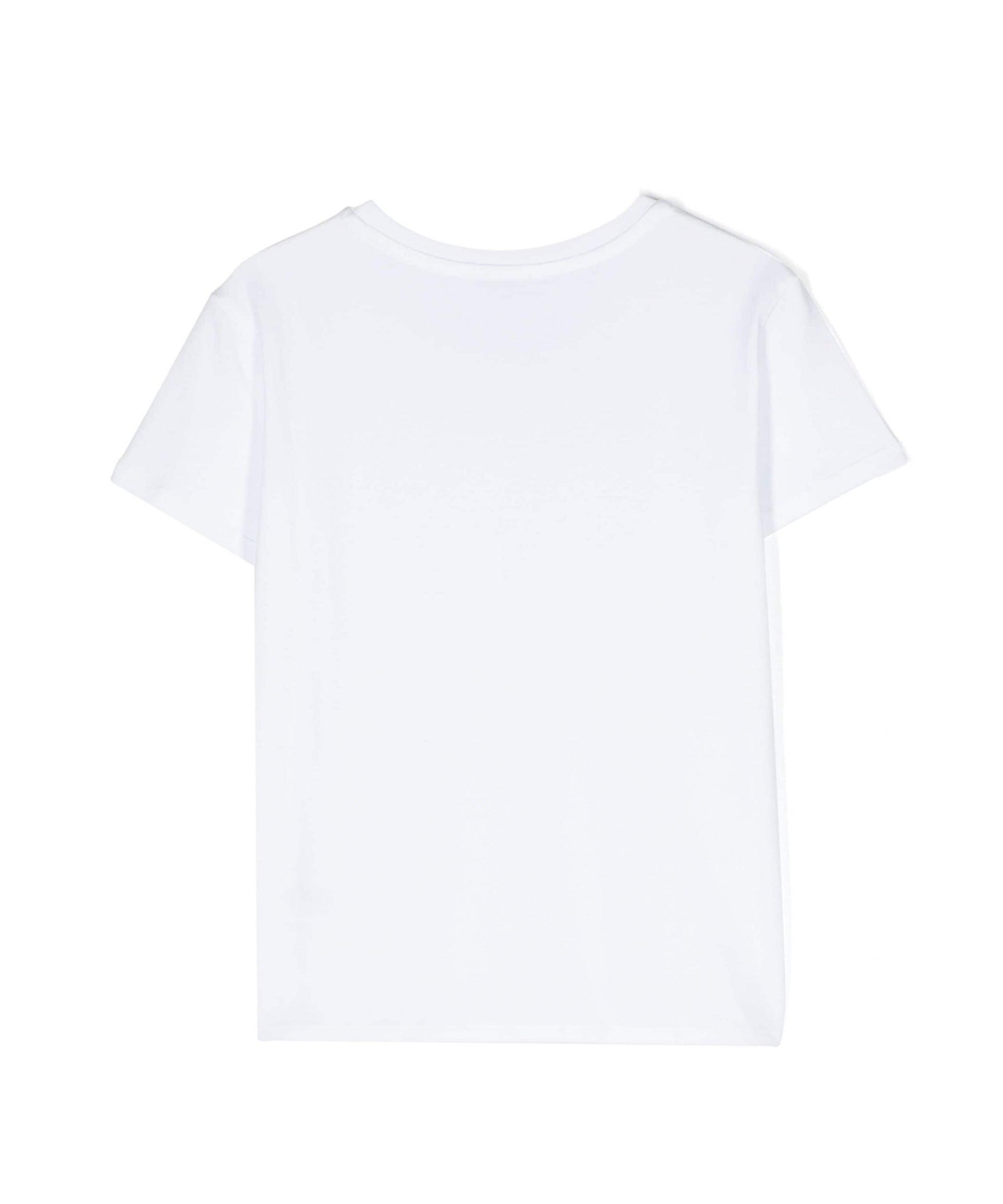 Pinko Kids T-shirt Bianca con Decorazione Cristalli