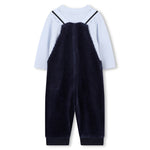 Boss Kids Salopette a Costine + T-shirt Navy per Neonati