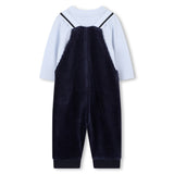 Boss Kids Salopette a Costine + T-shirt Navy per Neonati