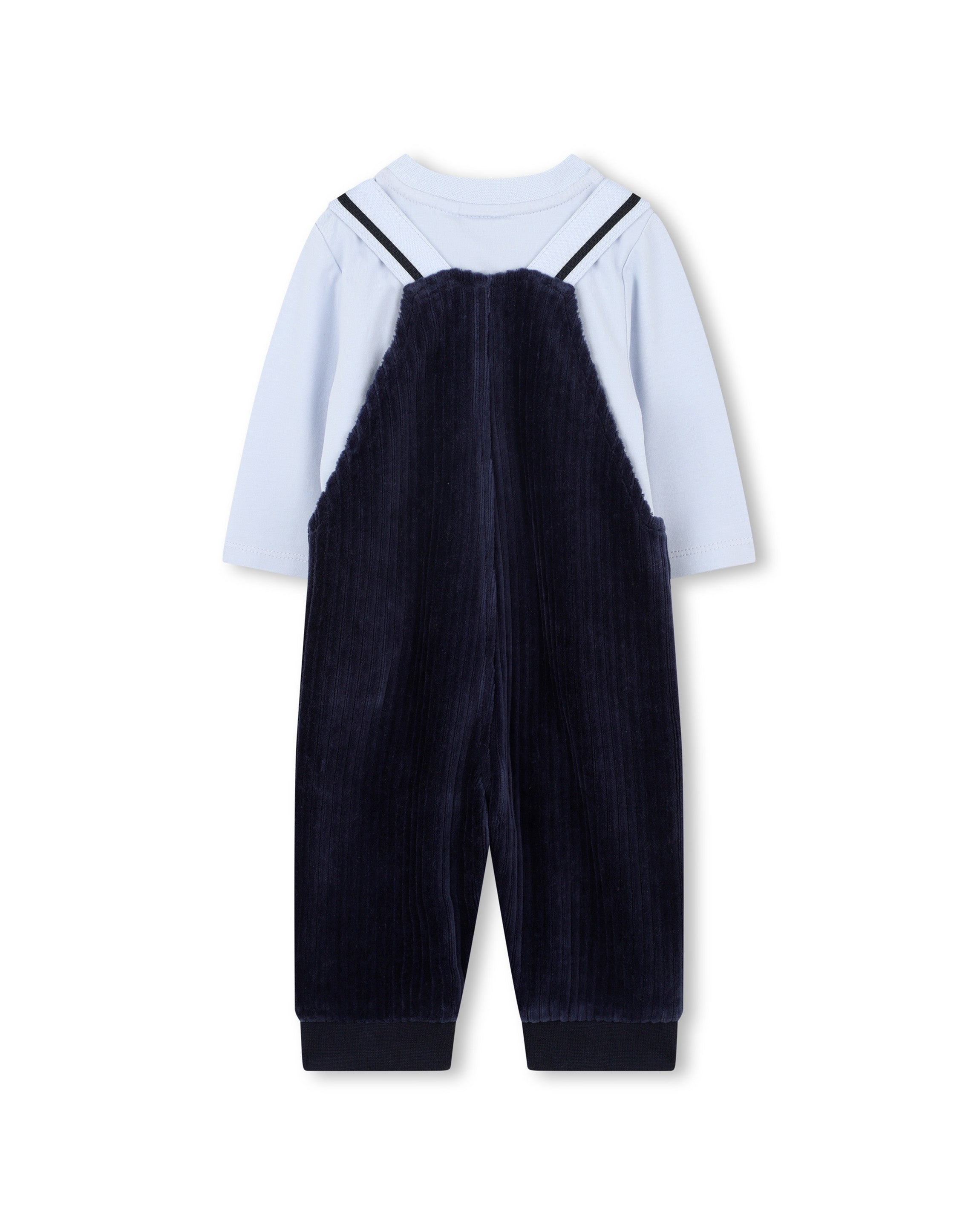 Boss Kids Salopette a Costine + T-shirt Navy per Neonati