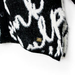 Pinko Kids Cardigan Nero con Logo All-over per Bambine (dettaglio)