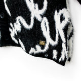 Pinko Kids Cardigan Nero con Logo All-over per Bambine (dettaglio)