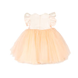 Marlù Abito da Cerimonia Albicocca con Applicazione Fiocco per Neonate