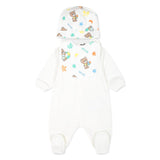Moschino Kids Cream Romper with Hat and Bib for Newborns