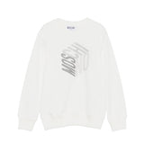 Moschino Kids Felpa Panna Girocollo con Stampa Logo 3D per Bambini o Bambine