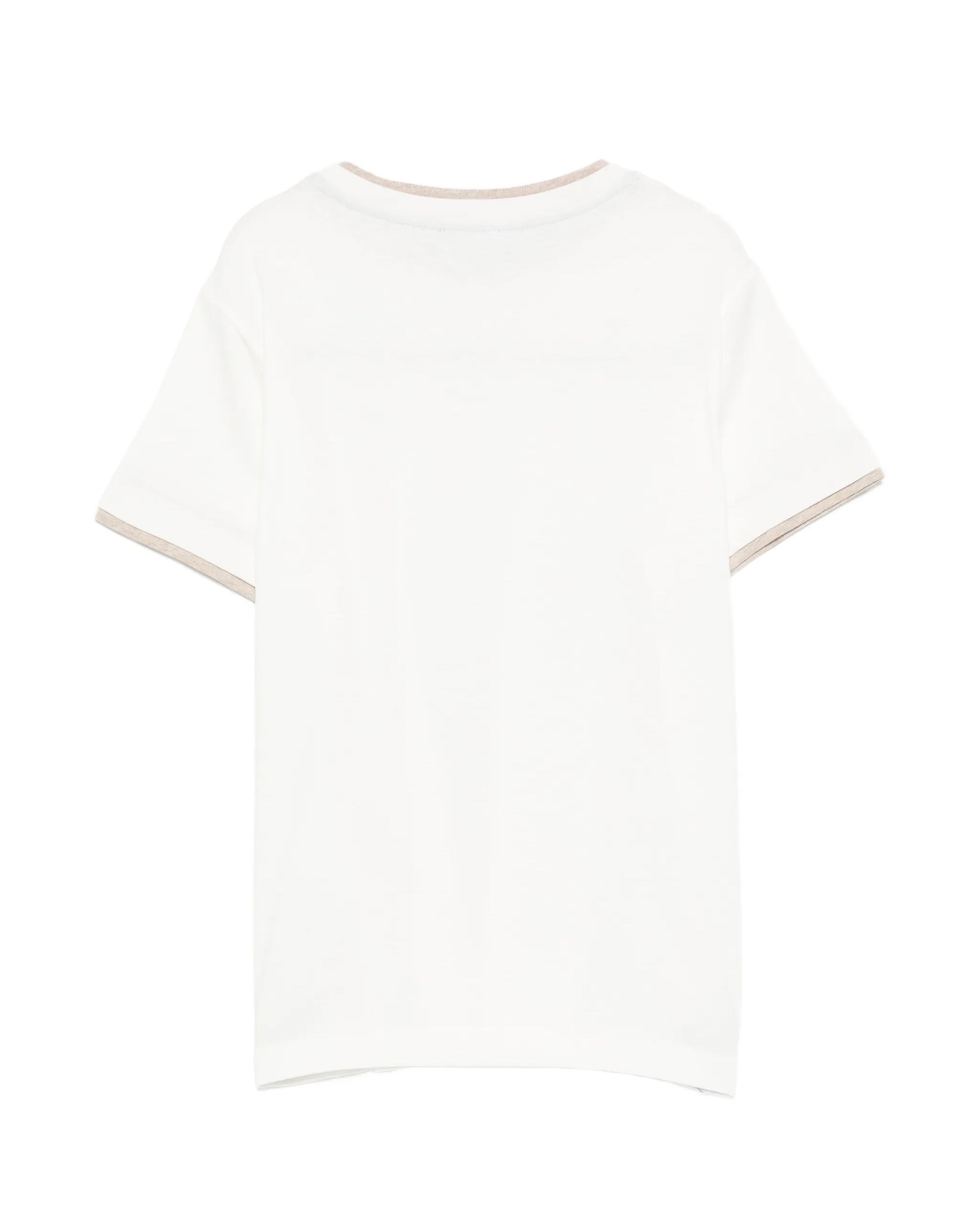 Eleventy Kids T-Shirt Avorio/Beige con Logo per Bambini