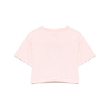 Moschino Kids T-shirt Crop Rosa con Stampa Toy per Bambine (retro)