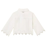 Twinset Kids Camicia Off-White con Dettagli in Pizzo per Bambine e Neonate