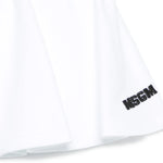 Msgm Kids Short Bianco con Logo Ricamato per Bambine
