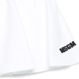 Msgm Kids Short Bianco con Logo Ricamato per Bambine