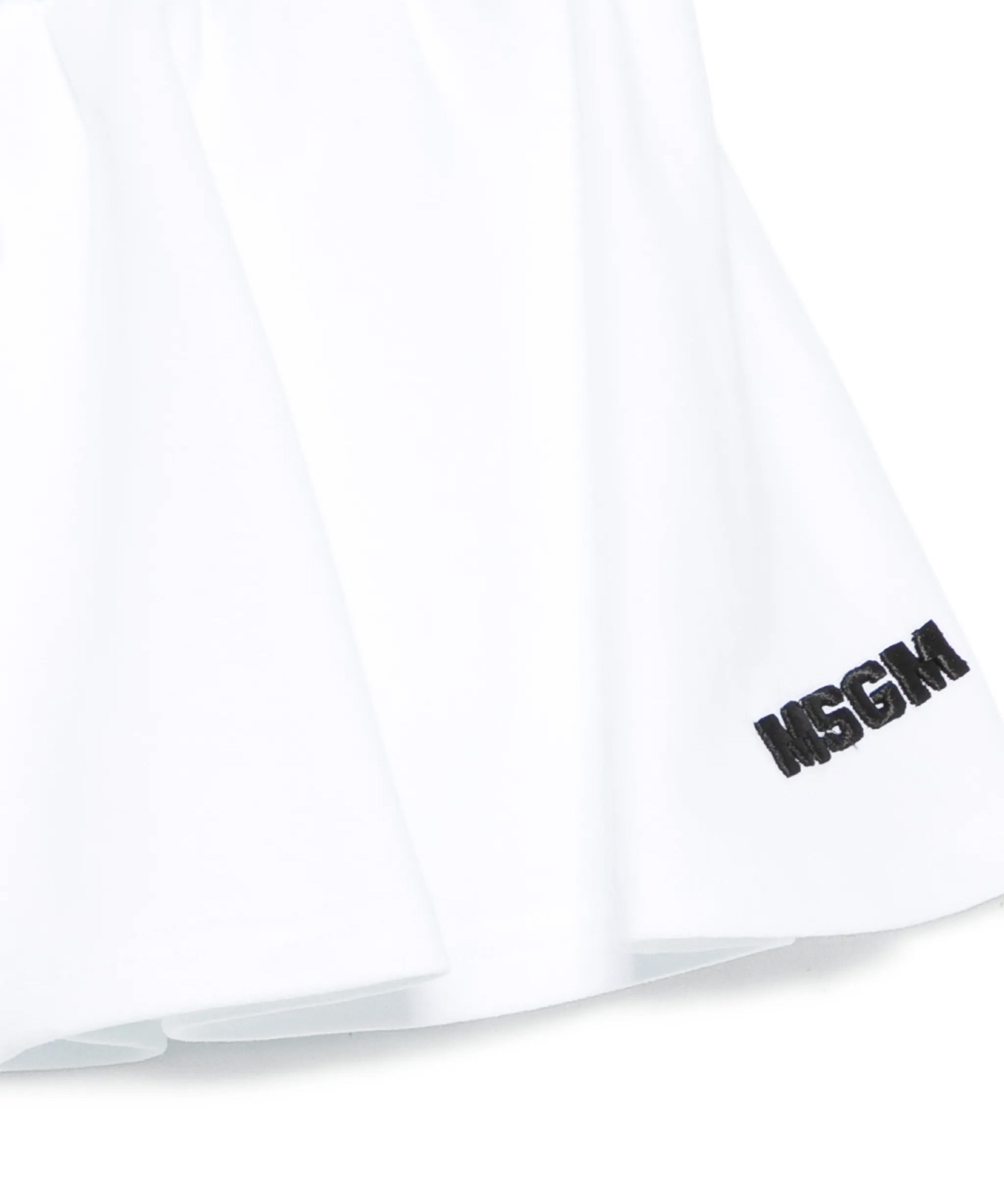 Msgm Kids Short Bianco con Logo Ricamato per Bambine