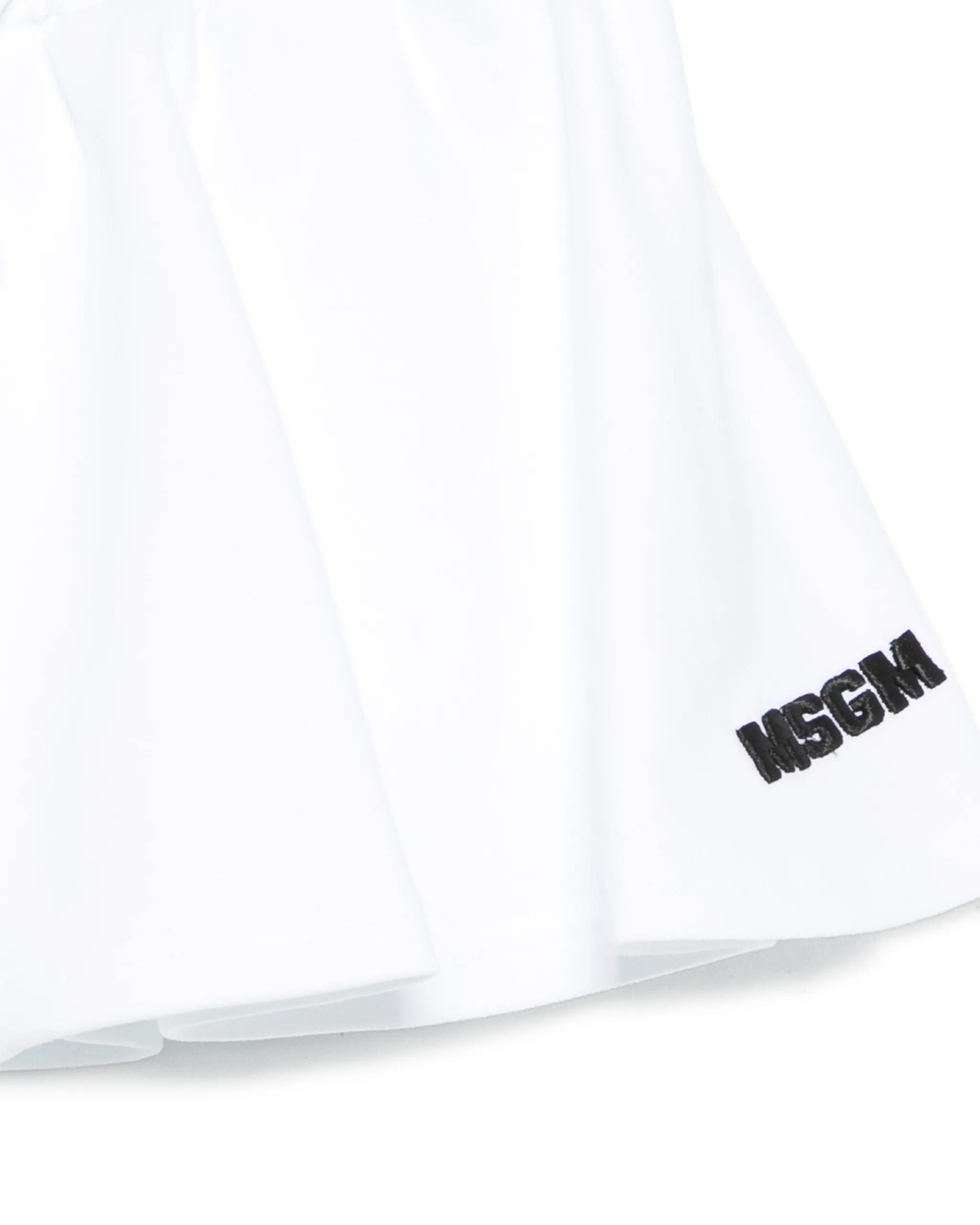 Msgm Kids Short Bianco con Logo Ricamato per Bambine