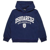 Dsquared2 Kids Felpa Blu con Cappuccio con Stampa Logo per Bambini