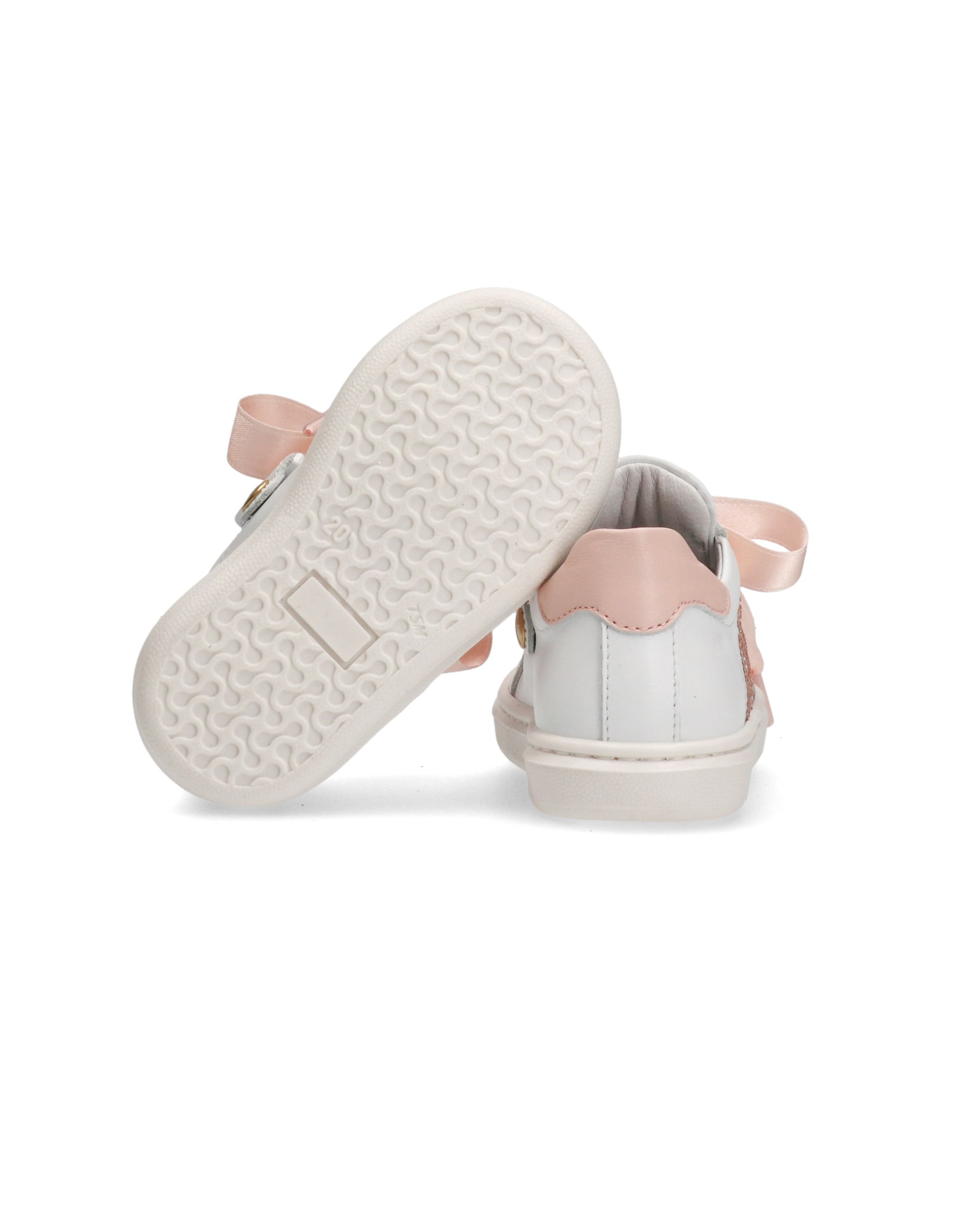 Elisabetta Franchi La Mia Bambina Sneakers Bianco/Rosa con Strass per Neonate