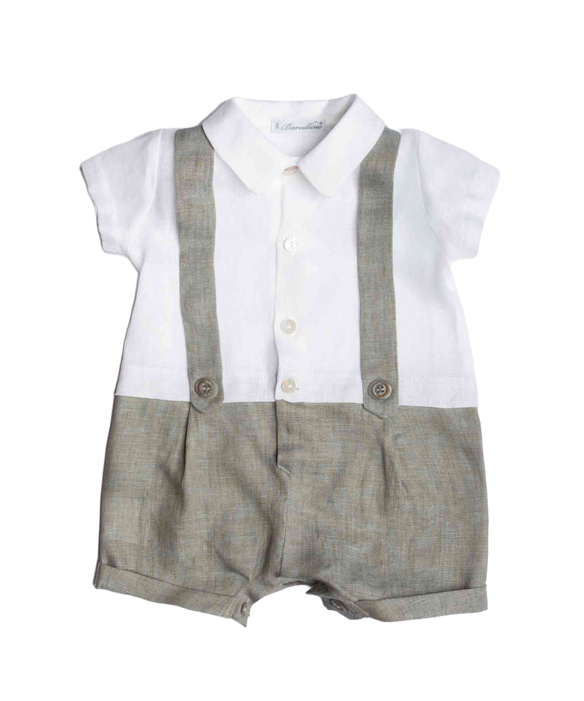 Barcellino Kids Tutina Bianco e Grigio per Neonate
