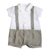 Barcellino Kids Tutina Bianco e Grigio per Neonate