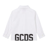 Gcds Kids Camicia Bianco con Logo sul Retro Unisex