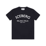 Iceberg Kids T-Shirt Nero con Stampa Logo Unisex