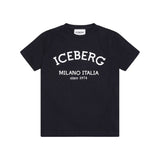 Iceberg Kids T-Shirt Nero con Stampa Logo Unisex