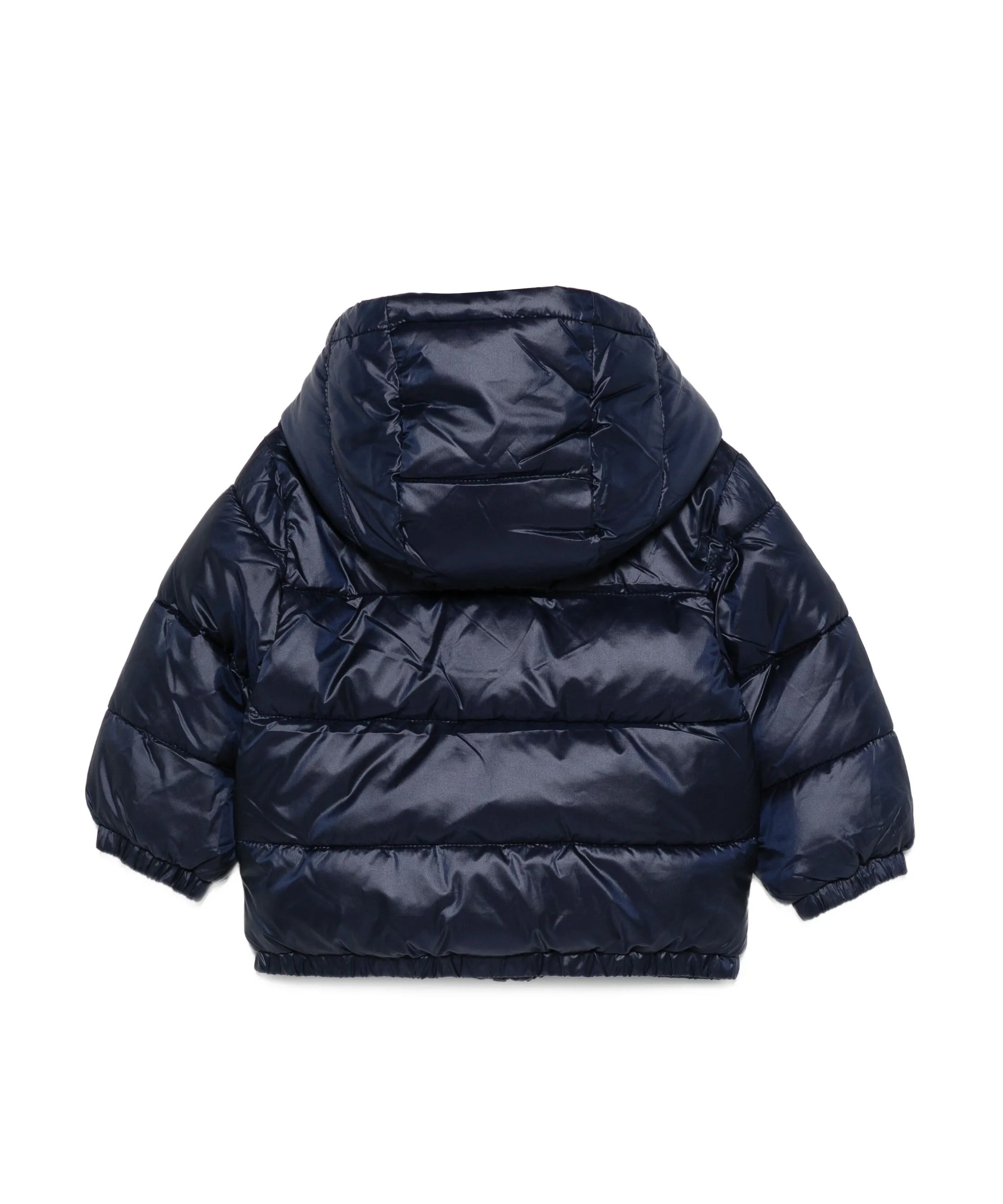 Moschino Kids Giubbino Puffer Blu Navy con Logo Teddy per NEonati