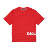 Dsquared Kids T-shirt per Bambini con Stampe Logo All-Over e Maxi Stampa a Contrasto per Bambini