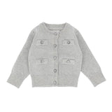 Angel's Face Cardigan Argento con Tasche per Neonate