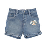 Moschino Kids Short in Denim con Teddy per Neonati