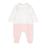 Moschino Kids Tutina Bianco/Rosa con Stampa Logo per Neonate (retro)