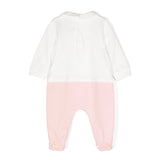 Moschino Kids Tutina Bianco/Rosa con Stampa Logo per Neonate (retro)