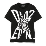 Dsquared2 Kids Black T-shirt with EDTN Sport Print for Children