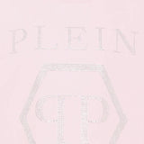 Philipp Plein Junior Kids T-shirt Rosa in Cotone con Logo Esagono Strass per Bambine