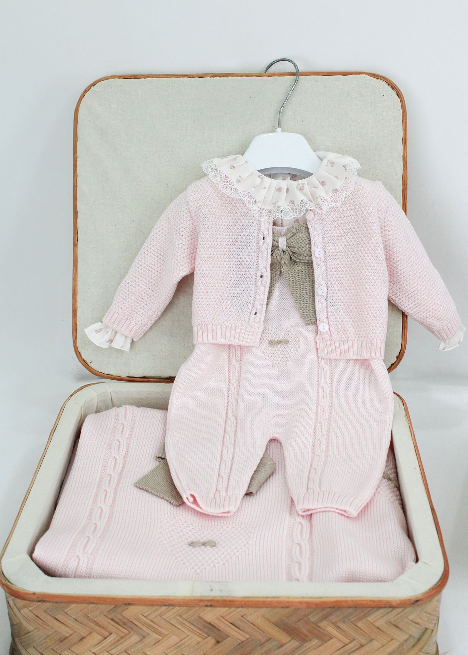 Marlù Completo Rosa/Tabacco per Neonate