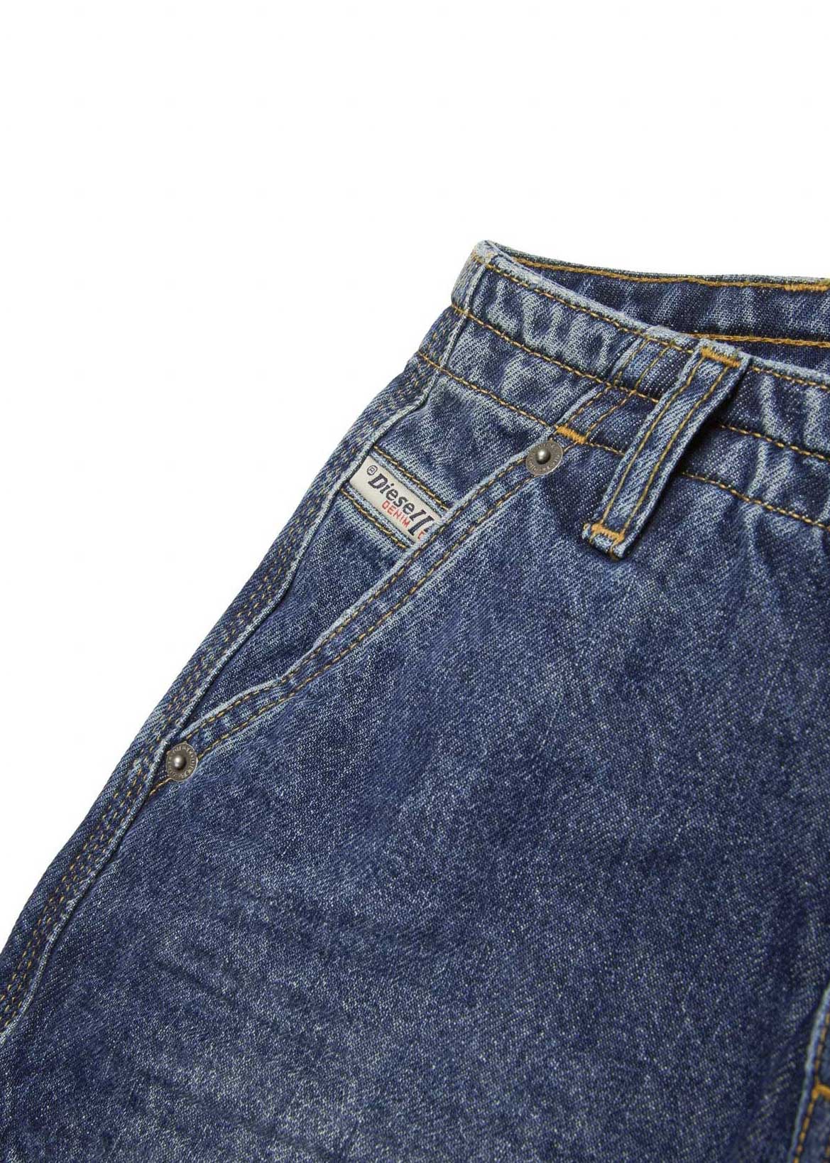 Diesel Kids Jeans Cargo Denim Blu per Bambine (dettaglio)