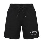Iceberg Kids Bermuda Nero con Stampa Logo per Bambini