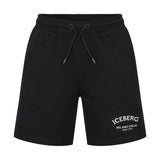 Iceberg Kids Bermuda Nero con Stampa Logo per Bambini