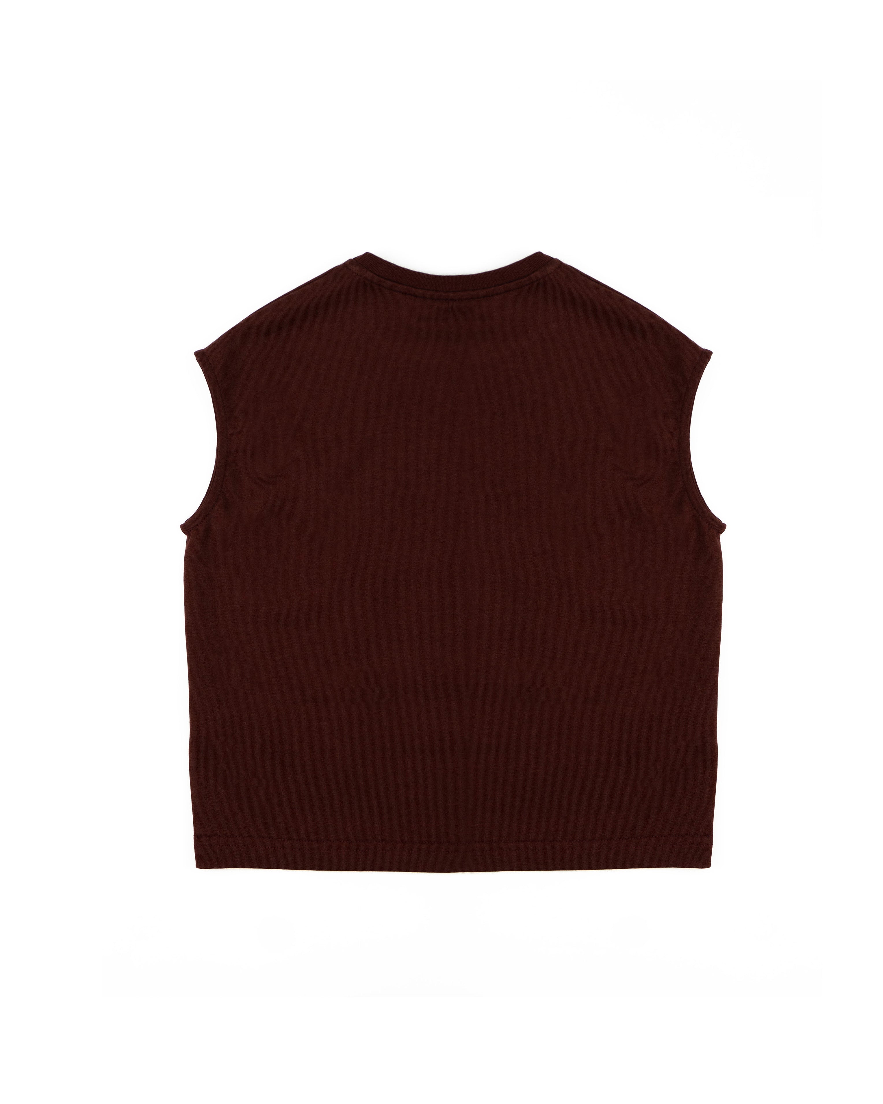 Yes London Kids Canotta Bordeaux Monocolore con Applicazione Logo per Bambini