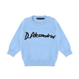 Alessandrini Kids Felpa Celeste Girocollo con Bottoni Apertura Spalla per Neonati