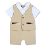 Boss Kids Completo Beige con Ricami per Neonati