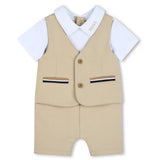 Boss Kids Completo Beige con Ricami per Neonati