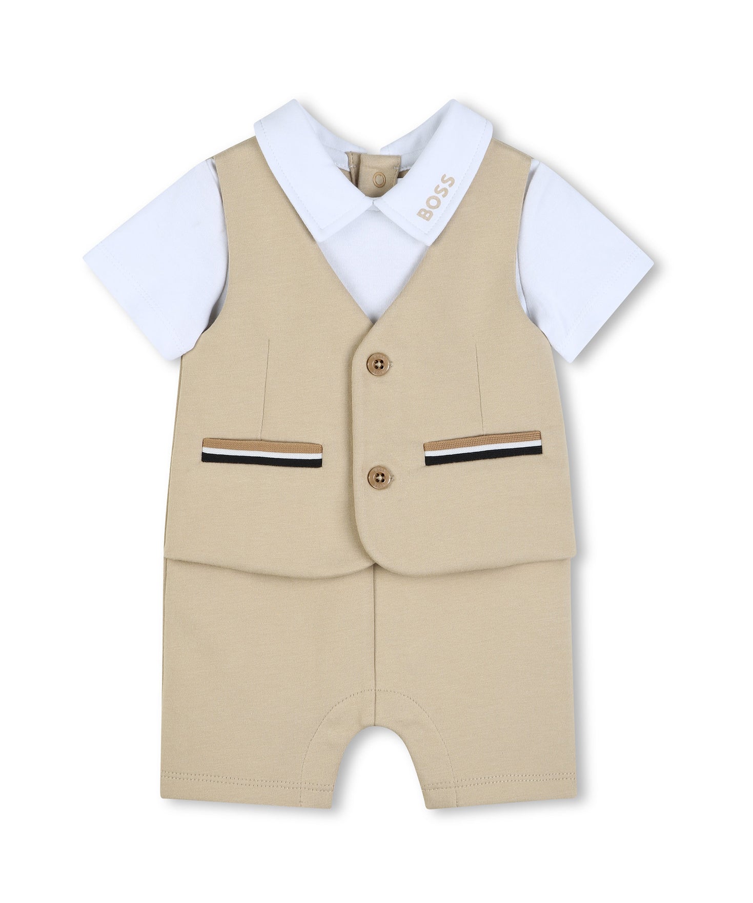 Boss Kids Completo Beige con Ricami per Neonati