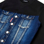 Dsquared2 Kids Felpa con Busto Denim per Bambini
