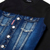 Dsquared2 Kids Felpa con Busto Denim per Bambini