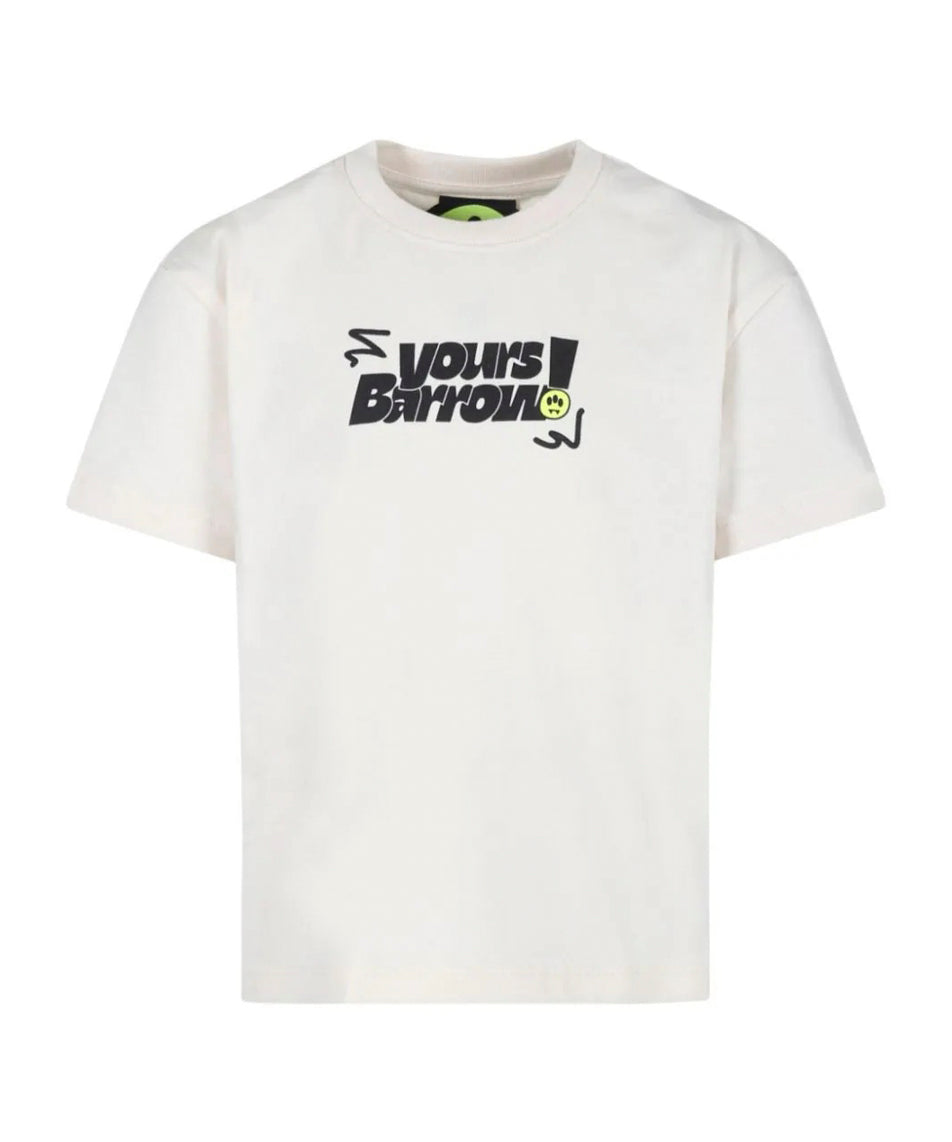 Barrow Kids T-shirt Crema con Stampa per Bambini