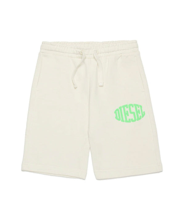 Diesel Kids Bermuda Panna con Logo Puffy Print per Bambine