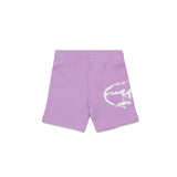 Diesel Kids Short Lilla in Felpa con Logo per Neonate