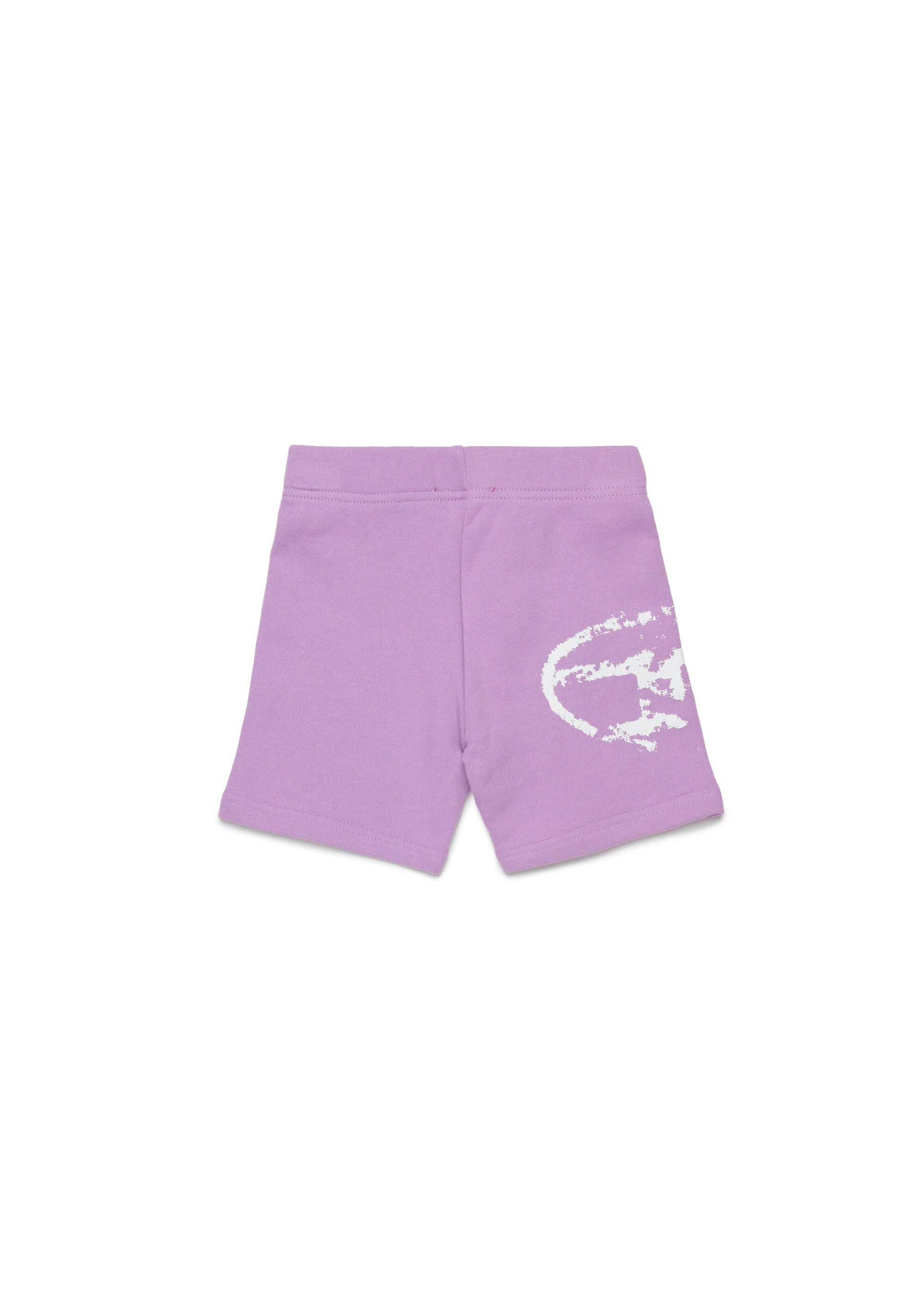 Diesel Kids Short Lilla in Felpa con Logo per Neonate