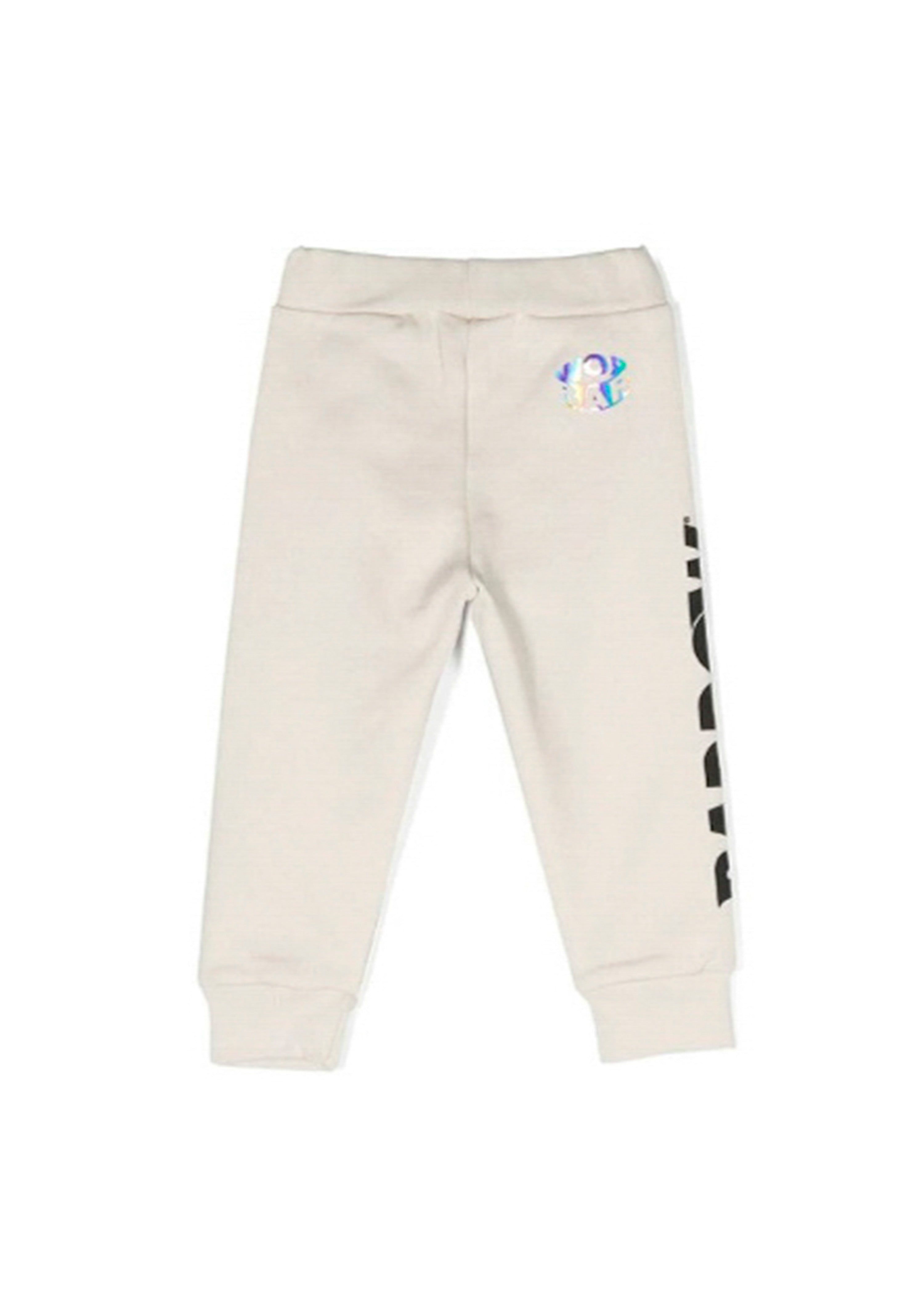 Barrow Kids Pantaloni Crema in Felpa con Stampa Logo per Neonati