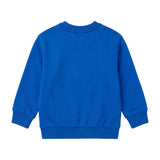 Moschino Kids Felpa Blu Girocollo con Stampa Teddy Bear e Logo per Bambine