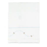 Marlù Lenzuolino con Ricamo Celeste e Fiocco per Neonati